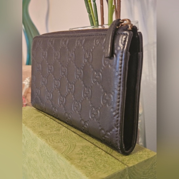 Gucci Guccissima Black Leather Zip Long Wallet - Picture 4 of 11